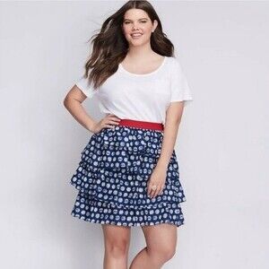 Lane Bryant Plus Size Blue Ruffled Skirt